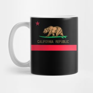 California Republic Surfing Bear State Flag Mug